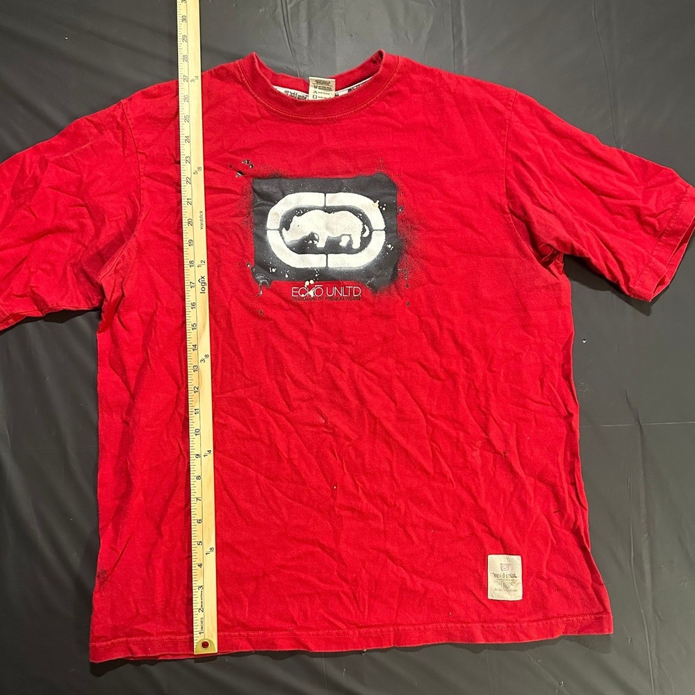 Ecko Unltd Red Graphic Rhino Logo T-Shirt Mens Size L Short Sleeve Streetwear
